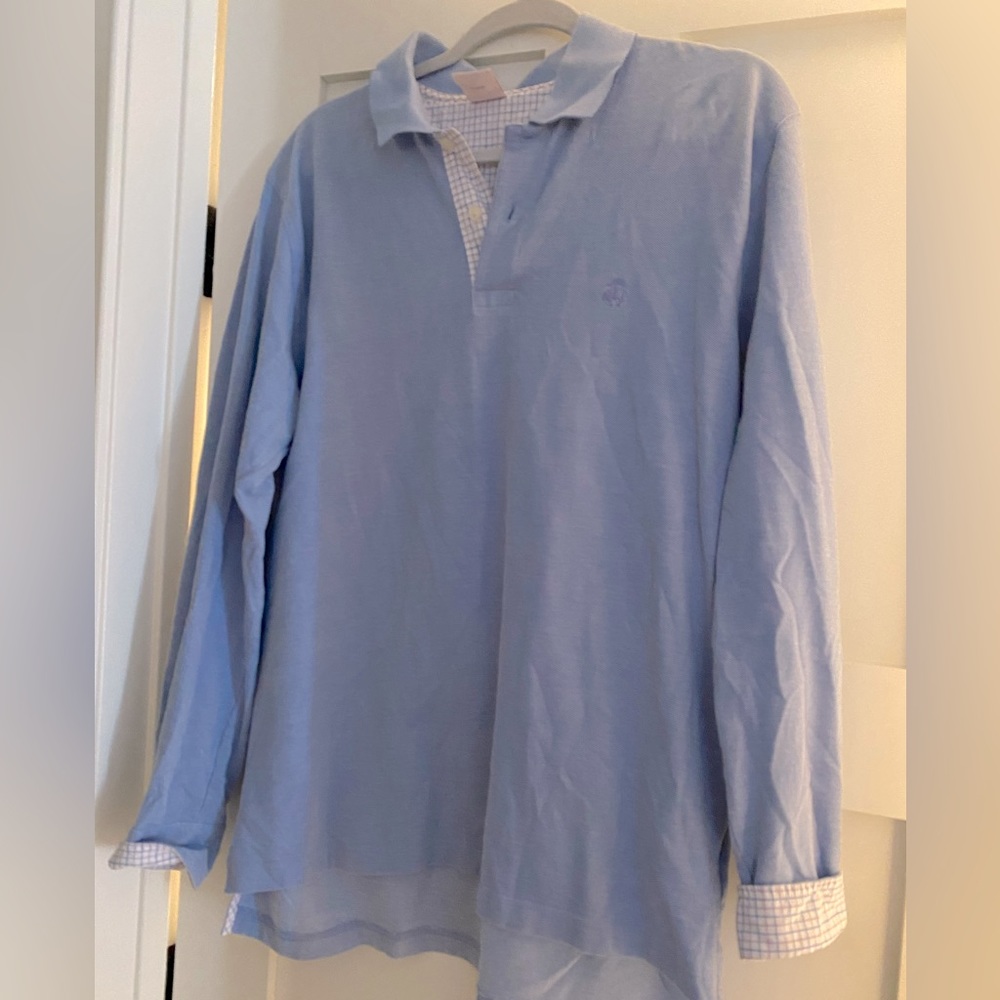 Men’s Brooks Brothers light blue performance polo. Size Medium.